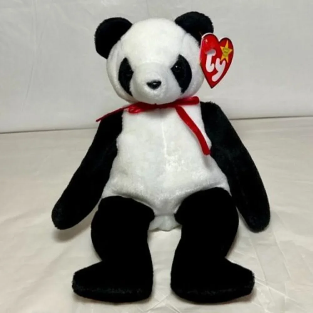 Ty Beanie‎ Baby Original Fortune Panda Bear Retired 1997/1998 Tag Errors Rare